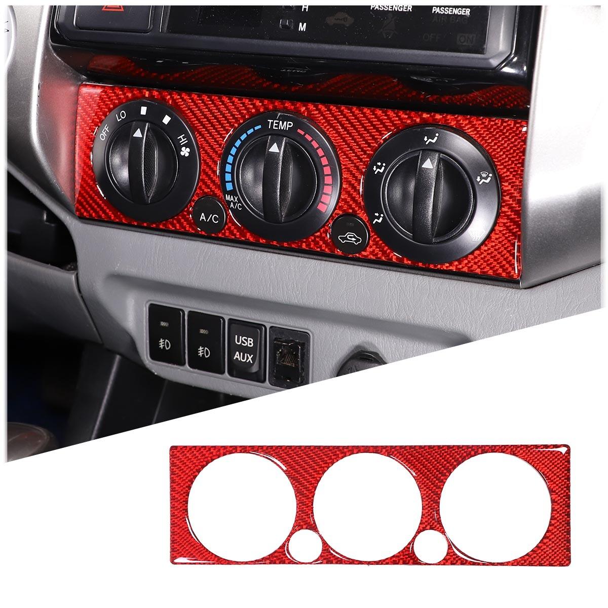 Red Carbon Air Conditioner Switch Panel Trim Cover For Toyota Tacoma 2006-2015