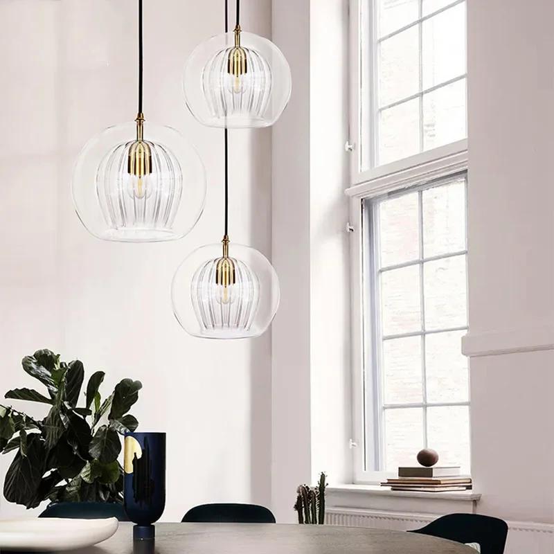 Modern Minimalist Jellyfish Glass Pendant Light Living Room Dining Room Kitchen Bedside Hanging Chandeliers Lighting Fixtures