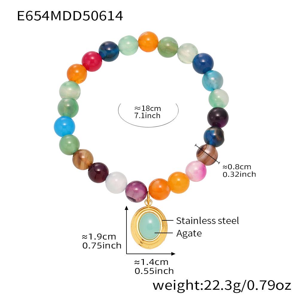 Qiong Yao Colorful Agate Beaded Bracelet - Fresh  Sweet Handmade Design