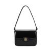 Tang Libaiqi T Monogram Adjustable Shoulder Strap Magnetic Buckle Closure Cotton Shoulder Bag Women's Black 152305-001