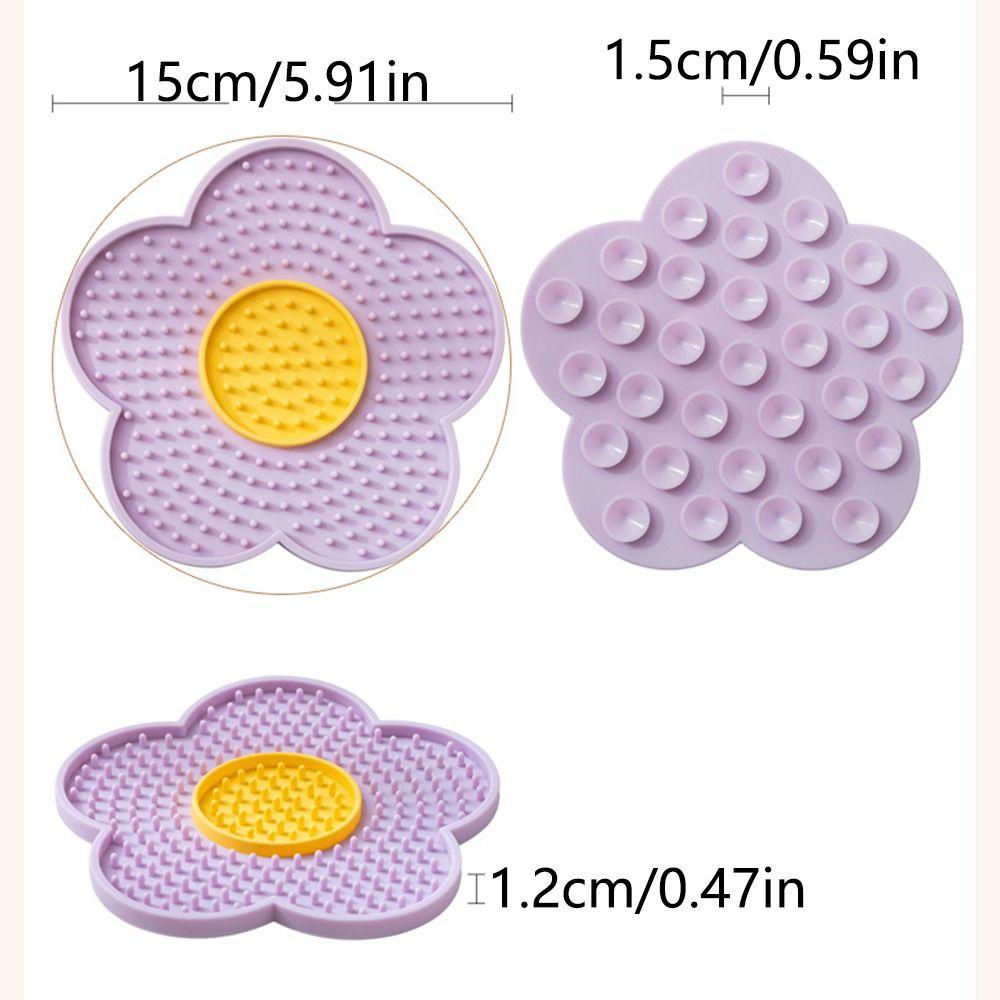 Sunflower Shaped Cat Lick Pad Suction Cup Silicone Cat Placemat Dog Feeding Pads  Small Animal