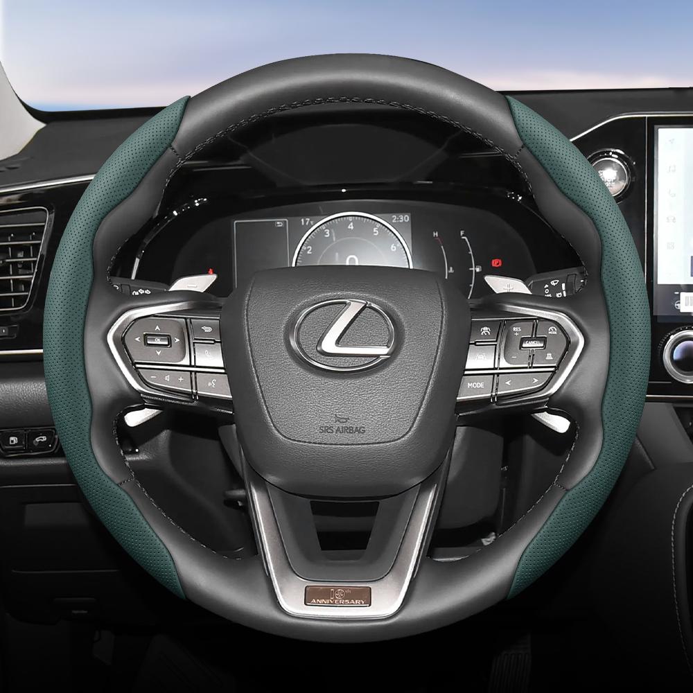 Suitable for Lexus Breathable Hole Leather Steering Wheel Cover Segmented Quick Release Design Non-Slip and Durable Is250 Gs300 Lx570 Nx Is350