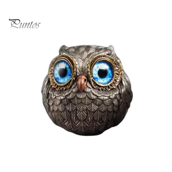 

1/3 шт. Реалистичная статуэтка совы ручной работы с большими глазами, замысловатыми перьями, металлическая статуэтка совы, домашний декор C