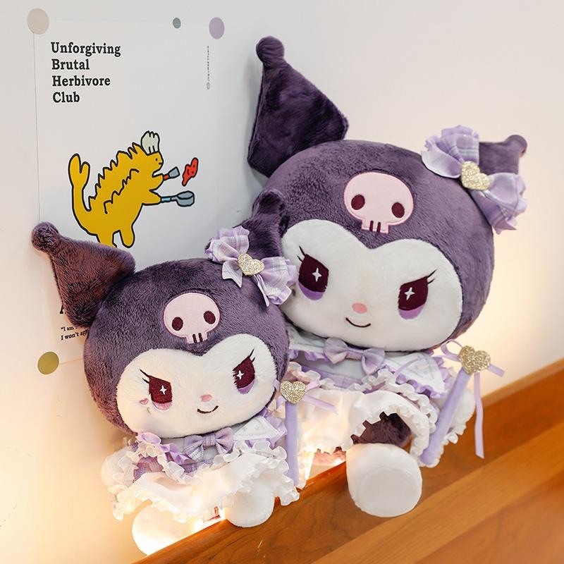 Kuromi Plush Big Size Toys Cartoon Anime Stuffed Dolls Soft Sofa Cushion Kawaii Room Decor Kids Exquisite Xmas Birthday Gifts
