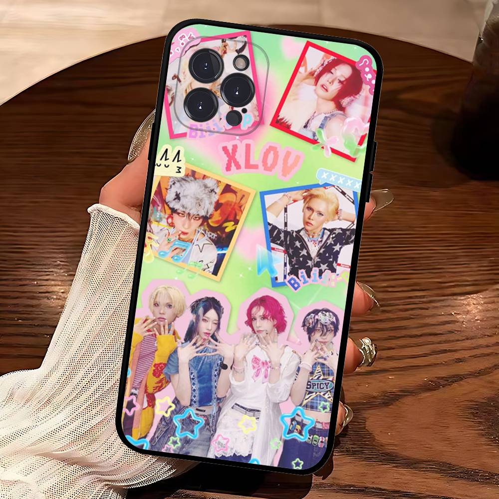 Kpop Group XLov Phone Case For IPhone 16 Pro Max 15 17 Plus 14 13 12 Mini 11 Black Cover