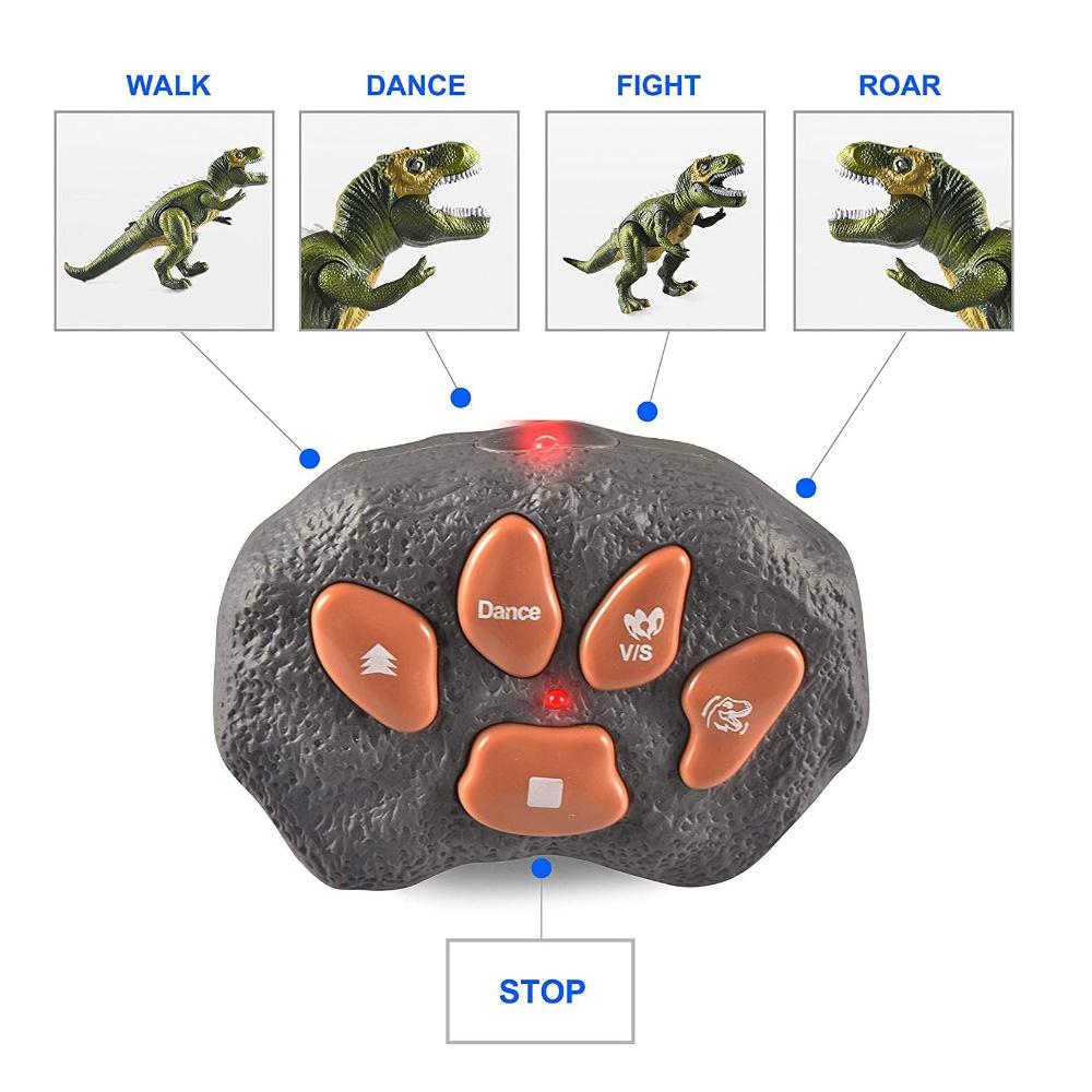 Robot Dinosaur Toy with Light & Realistic Roaring Sound, Remote Control Walking & Dancing, Kids Electronic Toy, Birthday Gift