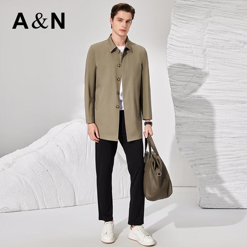 Antonio Men's Business Casual Mid-Length Cotton Trench Coat