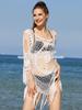 Women's 2025 Summer Long-Sleeved Hand-Crocheted Beach Cover-Up Sun Protection Bikini Swimsuit
