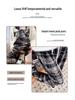 Women's Plaid Velvet-Lined Wide-Leg Pants - Autumn/Winter 2025 Retro Style