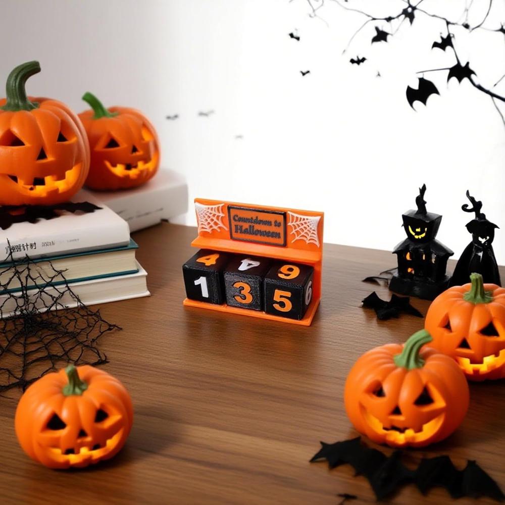 12cm Halloween Countdown Block Realistic Halloween Advent Calendar Ornaments For Dining Table Bedside Cabinet Window Sill