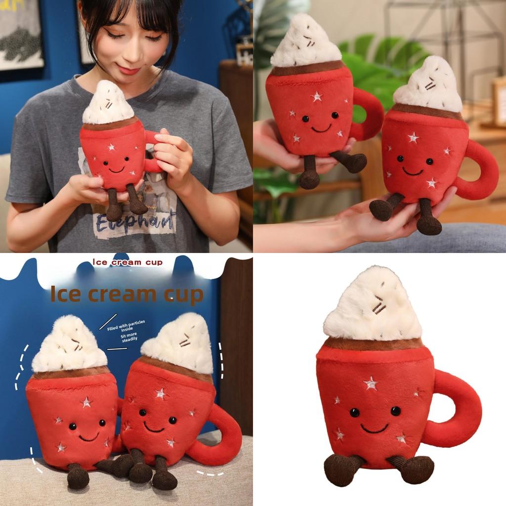 Eisbecher Plüschtier mit Kurzflorstoff für Kindergeschenk und Kinderzimmerdekoration