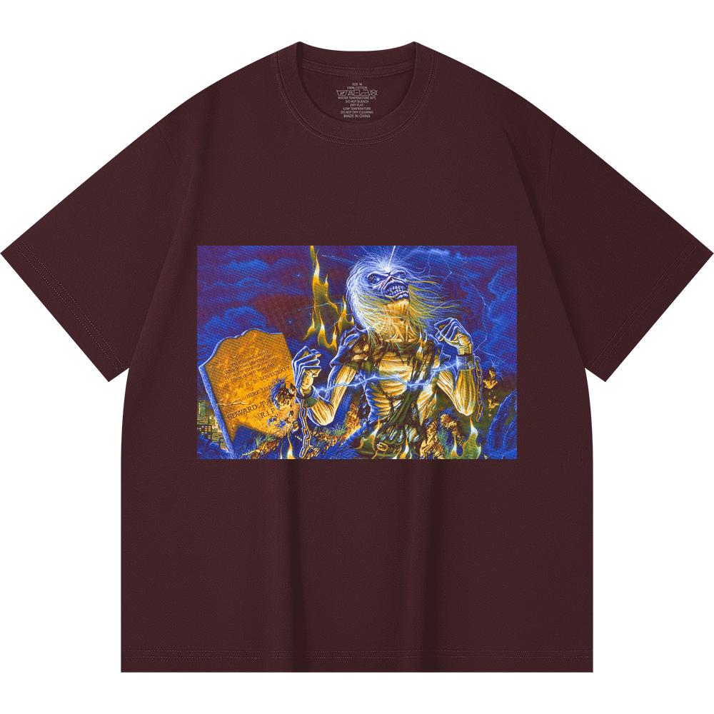 230 g/m² 100% Baumwolle Heavy Metal T-Shirt Rockband Beliebte Musik Druck Unisex Schweres Baumwoll-T-Shirt