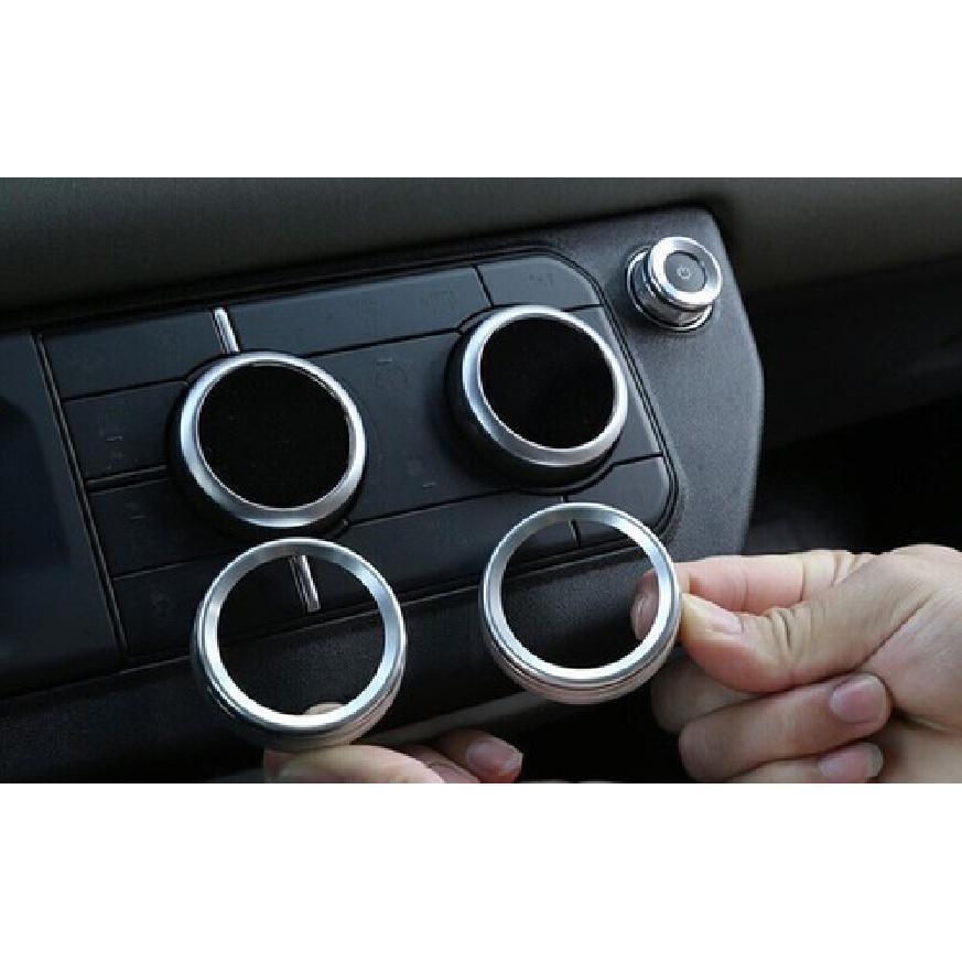 Central Console Ac Knob Cover Trim 3X For Defender 110 - Silver Aluminum