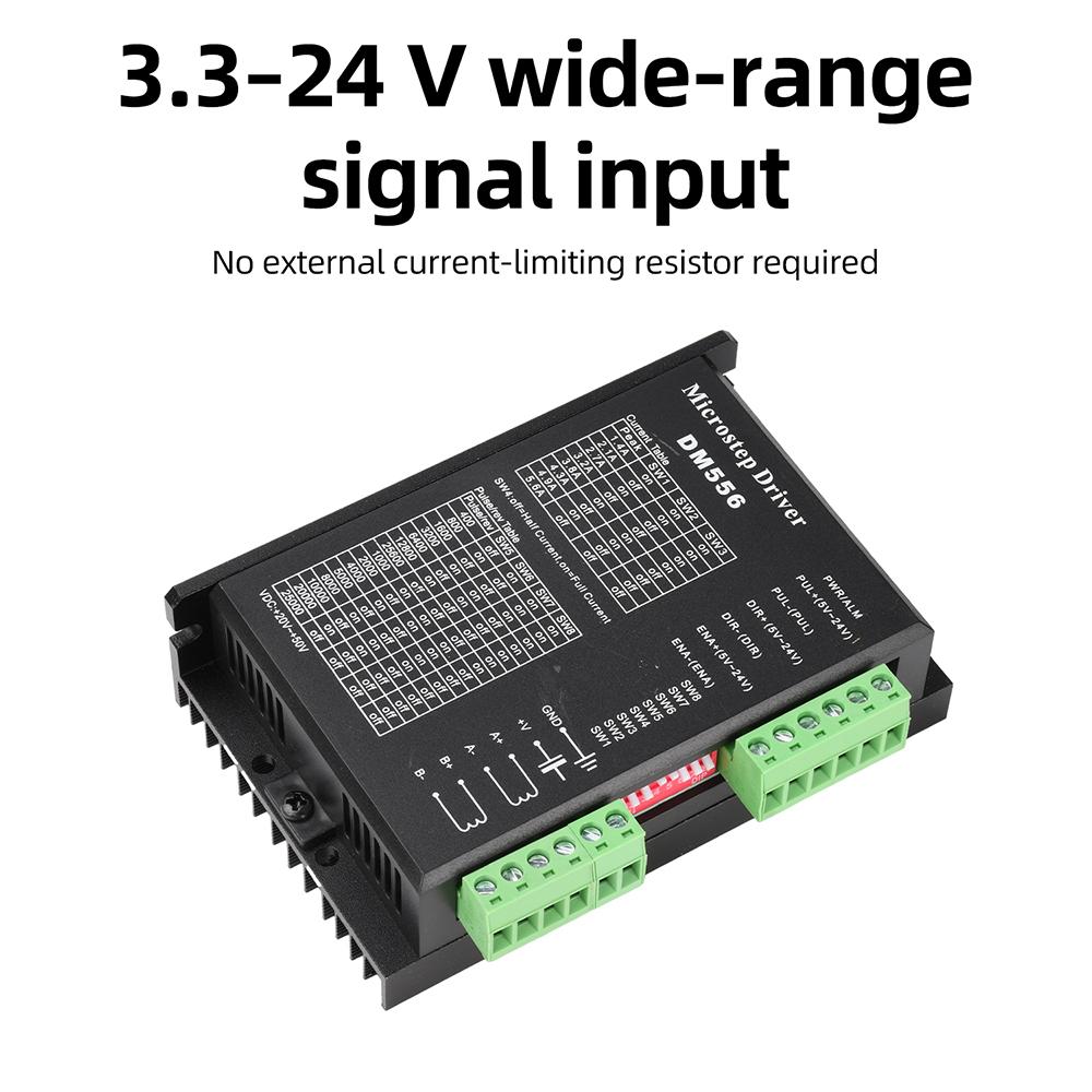 2-Phase Stepper Motor Driver DM542 DM566 20-50V 4.2A 5.6A 200KHz High Speed Pulse Adjustable Subdivisions Optocoupler Isolation