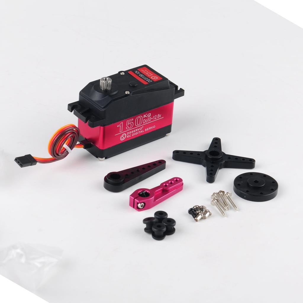 Rcmall DSServo DS51150 150KG Digital Servo, 12V, Metal Gear, IP67 Rated, with 18T Arm for 15 Scale Baja RC Cars & Heavy-Duty Robots (180 Degrees)
