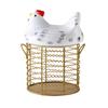 Fruit Basket Durable Wire Chicken Shape Organizer For Fresh Fruits Vegetables Ceramic Storage Basket