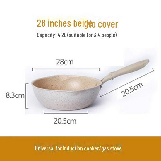Maifan Stone Non-Stick Frying Pan: Volcanic Rock, Induction & Gas Compatible, Heightened Design, Small Household Cookware.