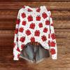 Women's Fashion Casual Long Sleeve Christmas Print Hooded Knitted Sweatshirt