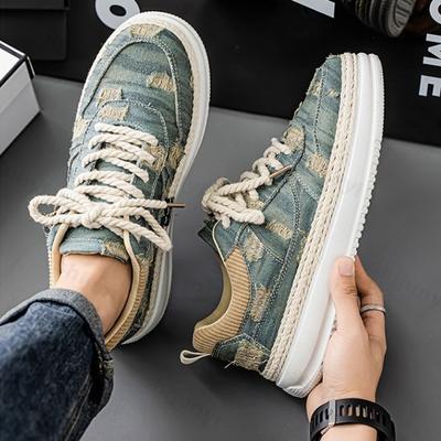 Mode 2025 Herbst Neu Nischendesign Herren Low Top Casual Dicksohlige Canvas-Schuhe Modetrend Vielseitige Bequeme Plateau-Sneakers