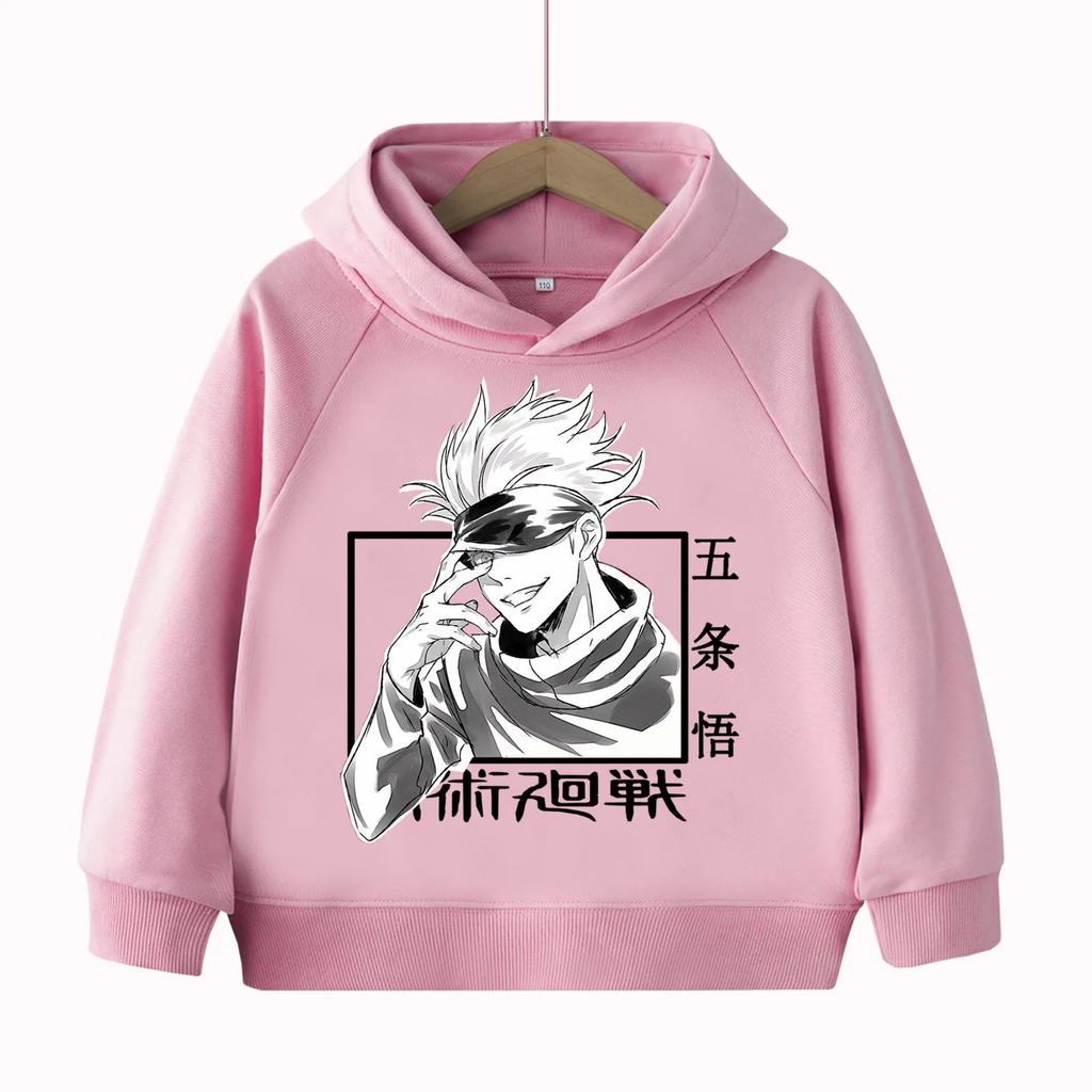 Jujutsu Kaisen Gojo Satoru Anime Children's-Hoodie Harajuku Hip Hop Pullover Tops Sweatshirt