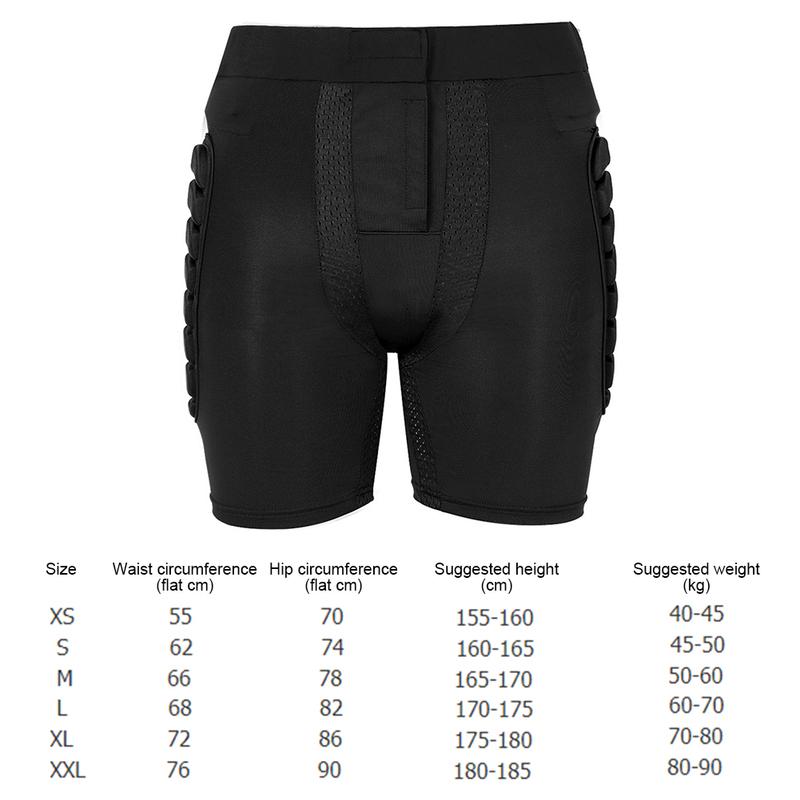 Unisex 3D Hüftschutz Gepolsterte Shorts Anti-Rutsch 0,6 Zoll Dicke Skifahren Hüftschutz-Shorts Atmungsaktiv Sturzfestigkeit Schutzausrüstung