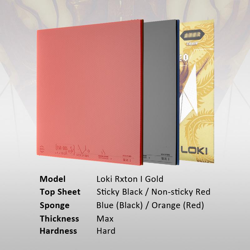 Loki RXTON 1 Zlatá verze Guma na stolní tenis Zlatá RXTON-1 Univerzální Kontrola rotace Houba na ping pong
