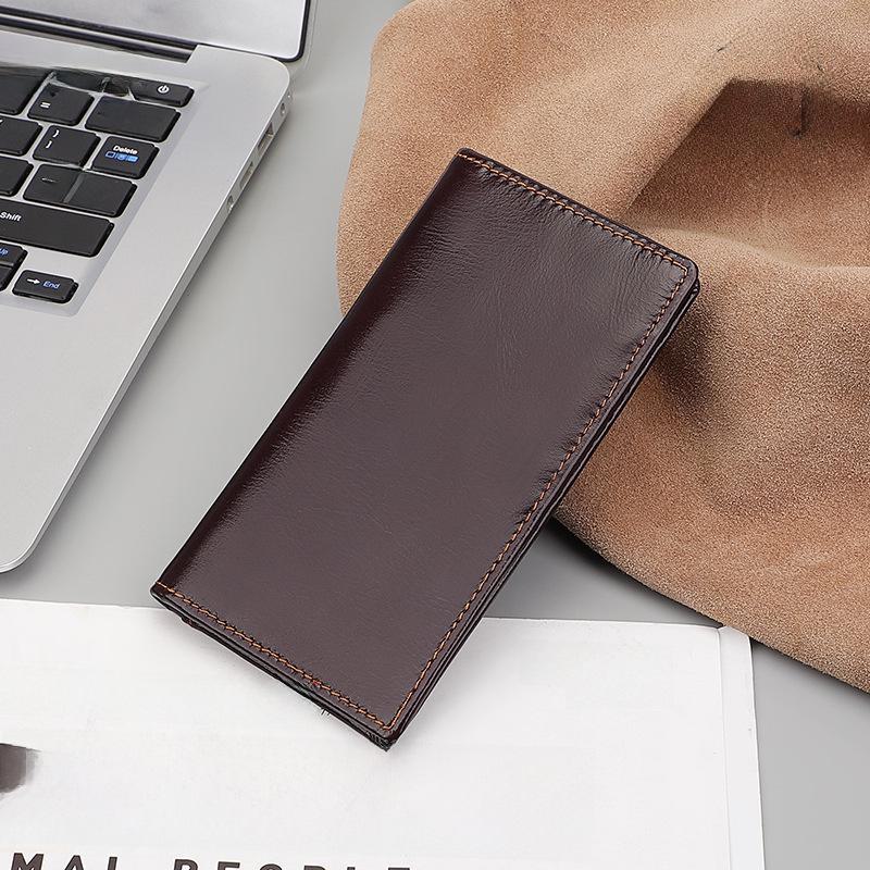 Jiameida Retro RFID Anti-Theft Leather Wallet & Coin Bag