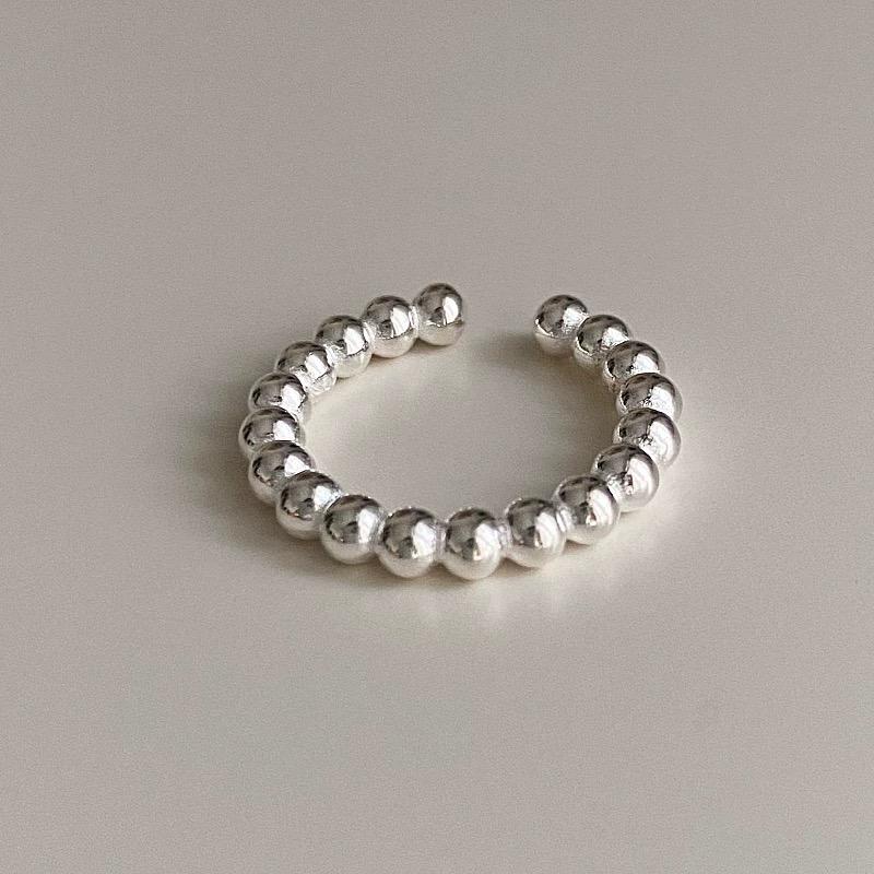 925 Sterling Silver Rings For Women Geometric Fine Jewelry Finger Adjustable Simple Gold Dots Ring For Party Birthday Gift