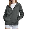 Women Solid Rain Jacket Outdoor Plus Waterproof Hooded Raincoat Windproof