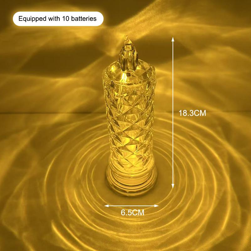 Led Candle Light Rose Pattern Projection Simulation Flameless Candle Lamp For Home Birthday Wedding Party Decoration