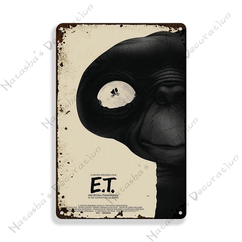 E.T. the Extra-Terrestrial Movie Metal Poster Vintage Wall Plate Bar Club Industrial Decor Metal Tin Sign Vintage Metal Plaque