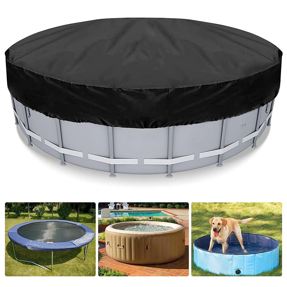 Bâche de piscine ronde, bâche solaire pour piscines hors sol, bâche de protection pour piscine creusée avec cordon de serrage pour une meilleure stabilité