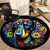 1pc Floral Dog Artwork Chair Carpet for Office, Soft, Non-Slip Polyester Mat, Office, Living Room, Bedroom, Durable Polyester Yy251207119