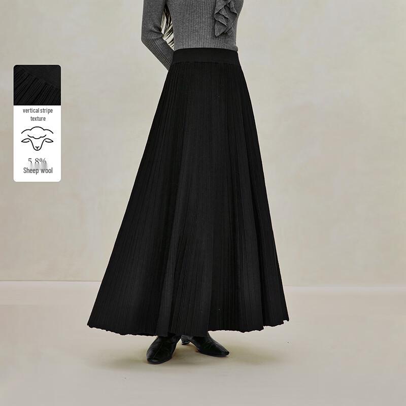 INMAN Women s A-Line Ribbed Knit Skirt L