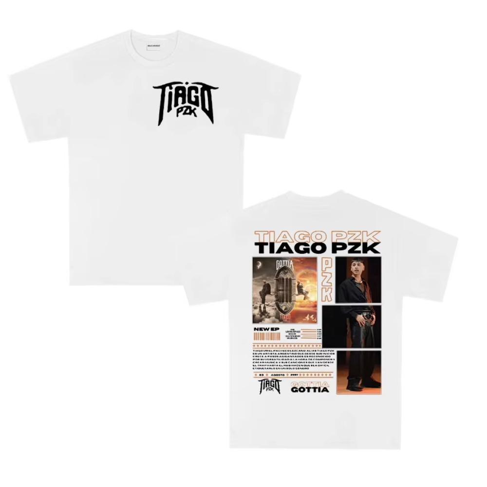 Rapper TIAGO PZK Tour New Album Tee Shirt Unisex Vintage Hip Hop Fashion Streetwear Tshirts Women Cotton Short Sleeve T Shirt