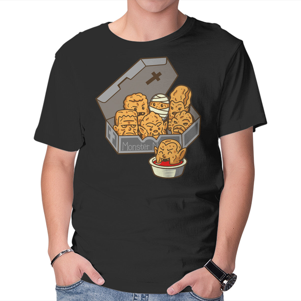 Unisex Crew Neck T-Shirt Monster Nuggets Graphic Short Sleeve Casual Tee XXXL