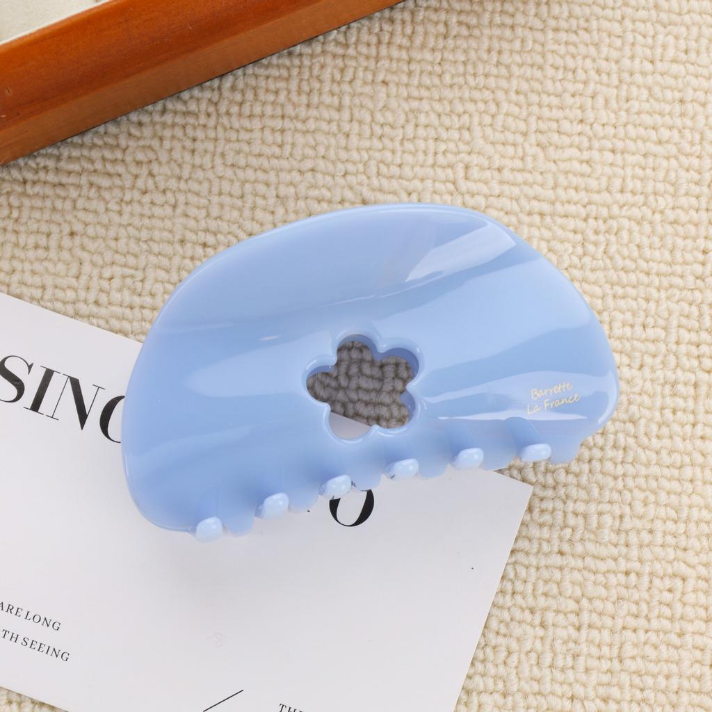 1pc Women's Cute Cream Floret Grab Clip High-quality Acetate Shark Clip Back of The Head Hair Scratch Suitable for Daily Use