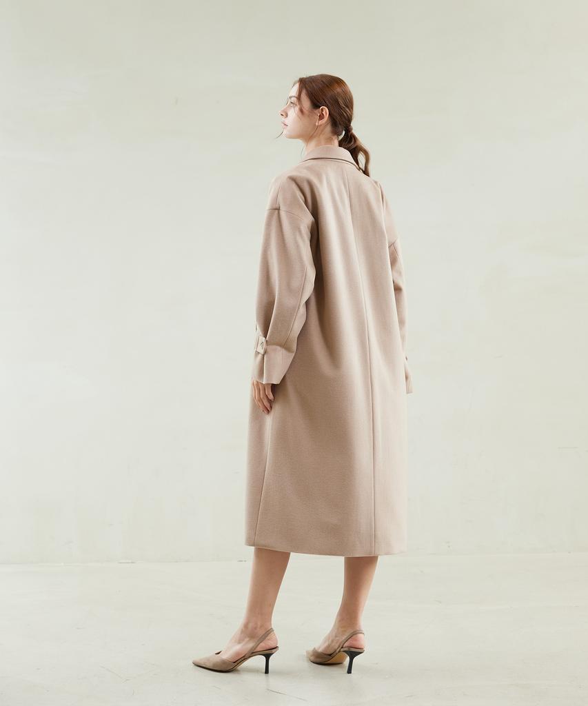 YUJEEOT Drop Shoulder Oversized Cashmere Coat