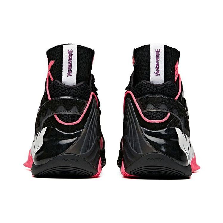 Anta Marvel X Destruction Venom KT6 Pânză Thompson Piele Sintetică Absorbție Șoc Anti-Alunecare Rezistente la Uzură Pantofi de Baschet High-Top 112041102-6