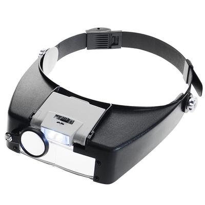 Loupe de lampe à bandeau réglable pour bijoutier, lentille de lunettes grossissantes éclairées