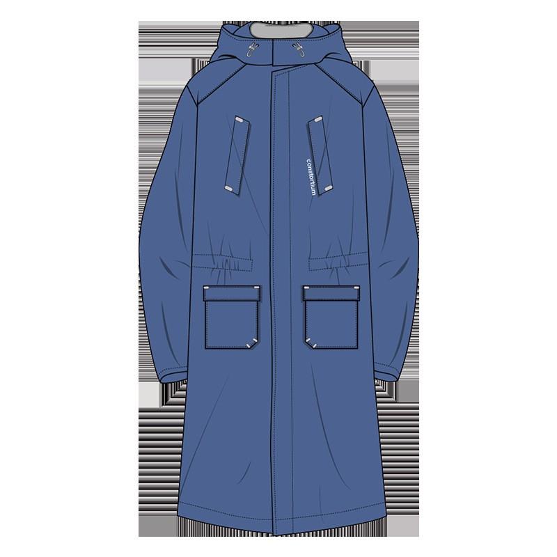 Long Hooded Raincoat Hiking TPU Waterproof Full Body Rainwear Outdoor Travel