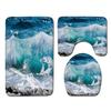 Beach View Bathroom Floor Mat Three-Piece Toilet Carpet Toilet Mat Set Door Mat Bathroom Non-Slip Mat