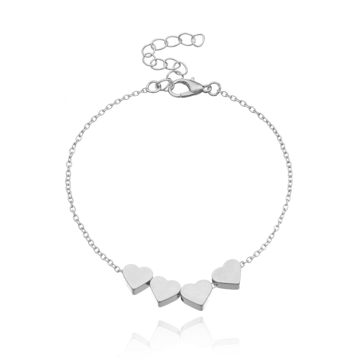 

Accessories DIY four love pendant bracelet, temperament metal handmade bracelet jewelry срібний