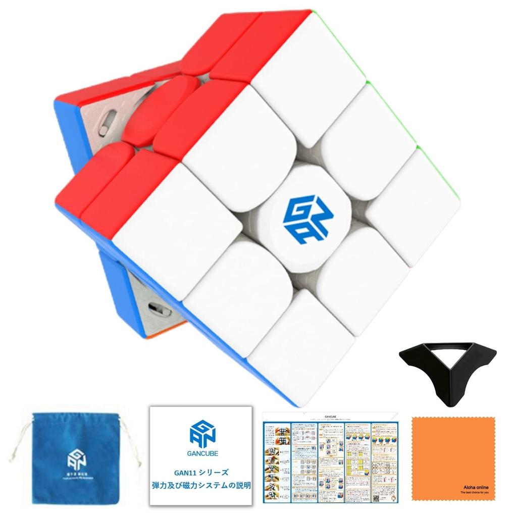 GAN11 M Pro Frosted 3x3 Cube with Japanese Instructions Japanese Japanese Solution and Cleaning Primary Color Magnets M Pro Frosted Primary Color