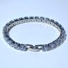 White Gold-Plated Hip-Hop Tennis Bracelet with Diamond Zircon 