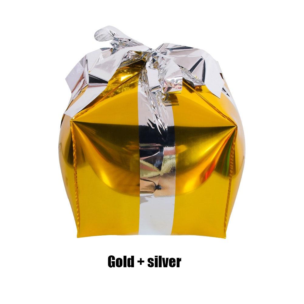 4D Six Sided Gift Box Windmill Cane Shape Aluminum Foil Balloon Birthday Christmas Party Scene Atmosphere Decoration