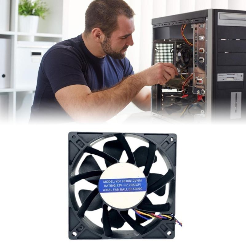 120mm 6000RPM Cooling Fan 12V 2.7A Low Noise Cooling Case Fan Replacement Part for PC Desktop Receiver Accessories
