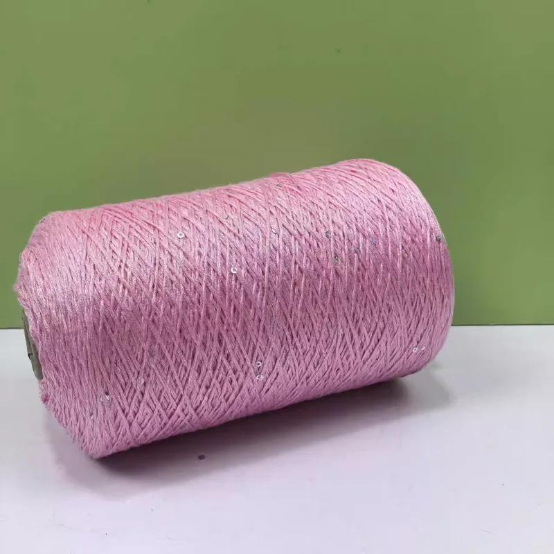 Glitter Mulberry Silk Cotton Thread 500g/Roll Glitter Bead Silk Lace Thread Soft Silky Spring/summer DIY Hand-woven Thread