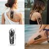 3pcs Temporary Tattoo Black And Grey Realism Hooded Figure Clock Tower Tree For Adults Thighs Men