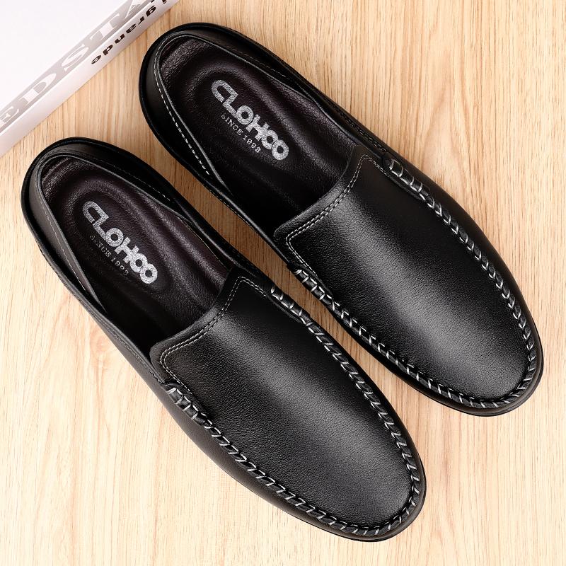 Newest Mens Shoes Genuine Leather Loafers Shoes Men Soft Driving Footwear Man Casual Slip On Flats Handmade Formal Business Oxfords